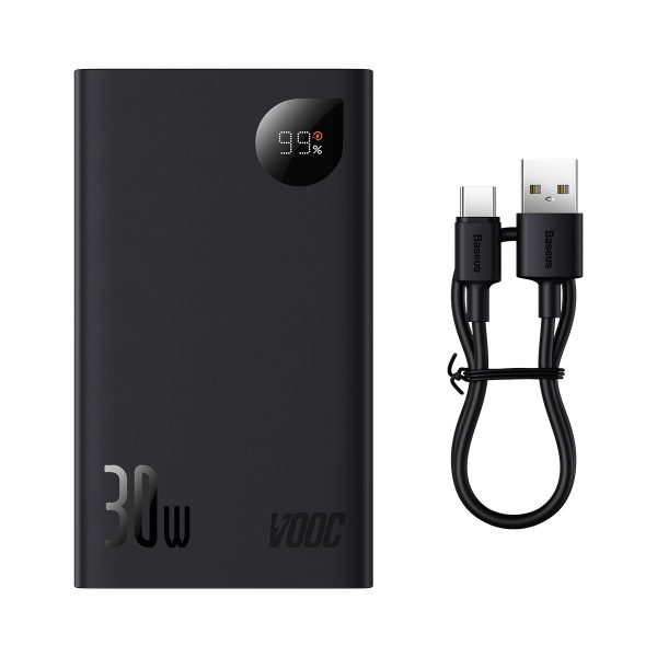 PowerBank ar 20 000 mAh 30W 2xUSB 1xUSB-C ātrais lādiņš SCP Vooc Black