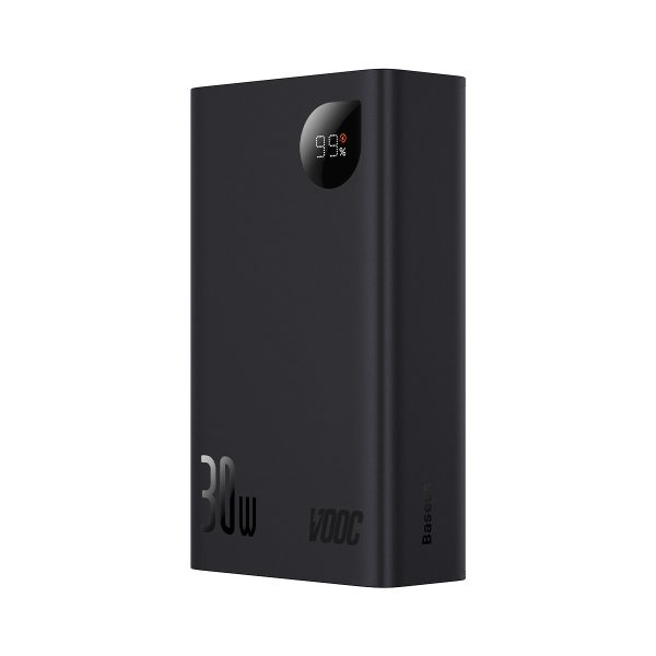 PowerBank ar 20 000 mAh 30W 2xUSB 1xUSB-C ātrais lādiņš SCP Vooc Black