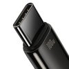 Volframa zelta kabelis USB-USB-C 480MB-S 100W 1M melns kabelis