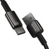 Volframa zelta kabelis USB-USB-C 480MB-S 100W 1M melns kabelis