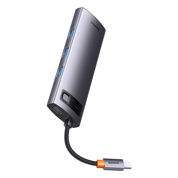 Baday Hub 6in1 USB-C 3xUSB HDMI RJ45 PD GREY