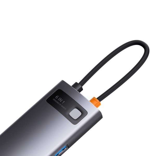 Baday Hub 6in1 USB-C 3xUSB HDMI RJ45 PD GREY