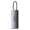 Baday Hub 8in1 USB-C 3XUSB HDMI RJ45 SD un TF PD pelēkās kartes lasītājs