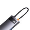 Baday Hub 8in1 USB-C 3XUSB HDMI RJ45 SD un TF PD pelēkās kartes lasītājs