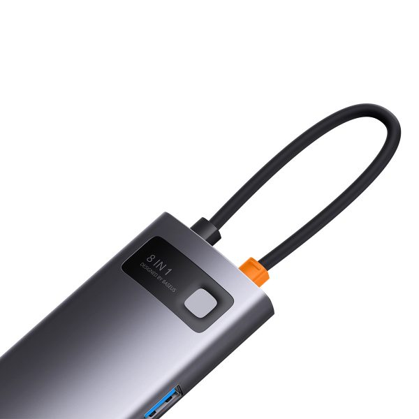 Baday Hub 8in1 USB-C 3XUSB HDMI RJ45 SD un TF PD pelēkās kartes lasītājs