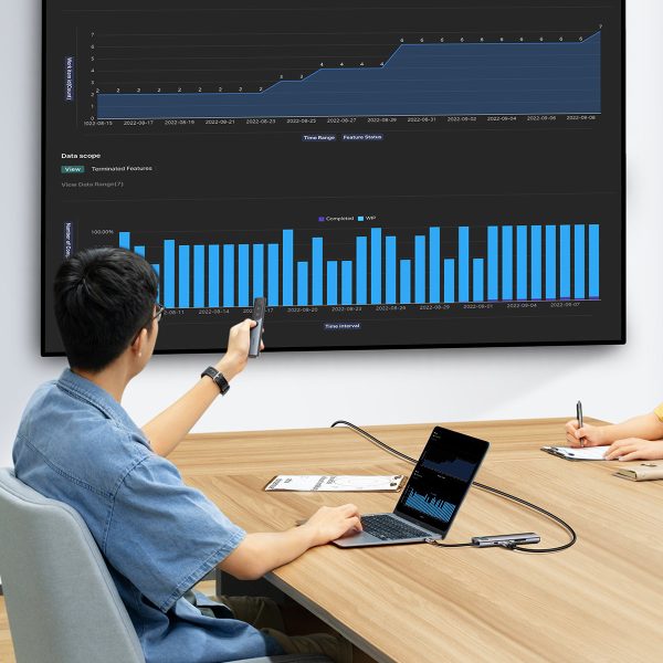Baday Hub 8in1 USB-C 3XUSB HDMI RJ45 SD un TF PD pelēkās kartes lasītājs