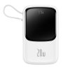 PowerBank ar ātru uzlādi 1000mAh 20W QC-PD-SCP-FCP kabelis iphone zibens balts