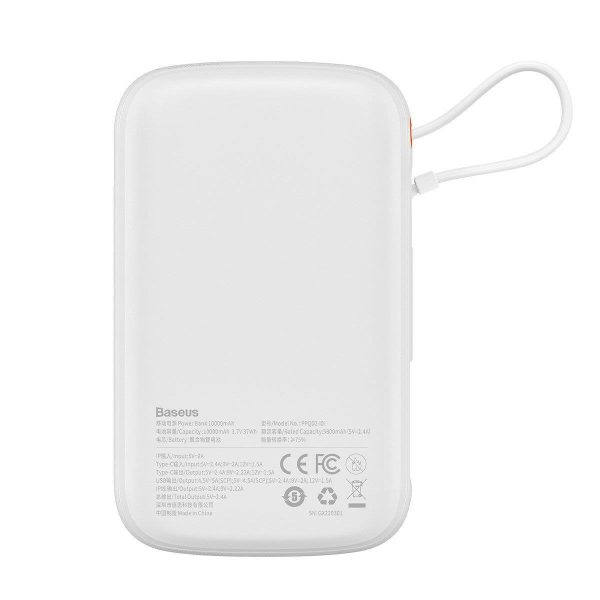 PowerBank ar ātru uzlādi 1000mAh 20W QC-PD-SCP-FCP kabelis iphone zibens balts
