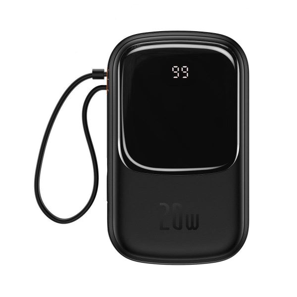 PowerBank ar ātru uzlādi 20000mAh 20W QC-PD-SCP-FCP kabeļa iPhone Lightning Black