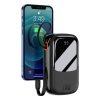 PowerBank ar ātru uzlādi 20000mAh 20W QC-PD-SCP-FCP kabeļa iPhone Lightning Black