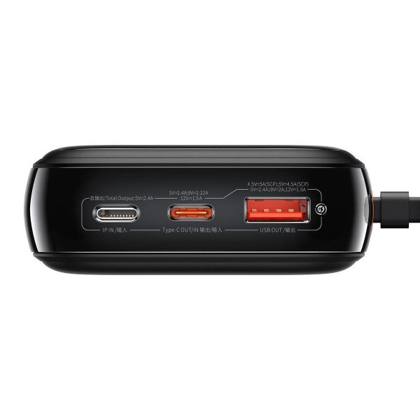 PowerBank ar ātru uzlādi 20000mAh 20W QC-PD-SCP-FCP kabeļa iPhone Lightning Black