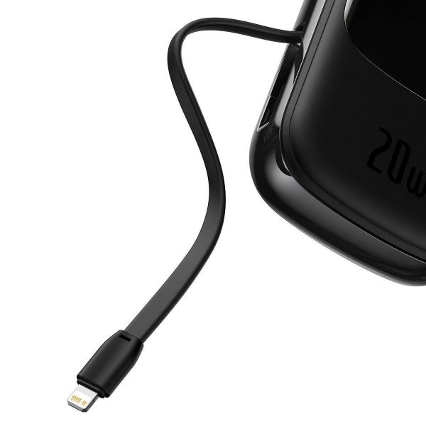 PowerBank ar ātru uzlādi 20000mAh 20W QC-PD-SCP-FCP kabeļa iPhone Lightning Black