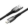 Glimer Series USB-A iPhone Lightning 480MB-S 2,4A 2m melns