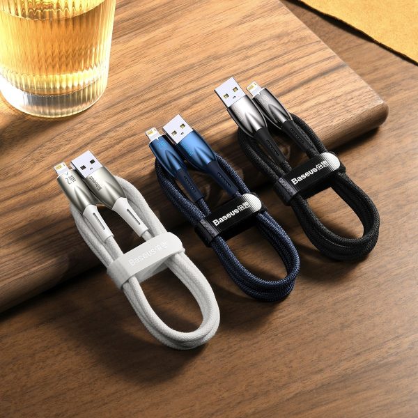 Glimer Series USB-A iPhone Lightning 480MB-S 2,4A 2m melns