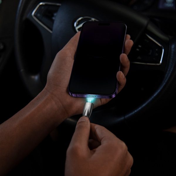 Glimer Series USB-A iPhone Lightning 480MB-S 2,4A 2m melns