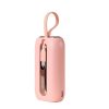 PowerBank 1000mah krāsainas sērijas 22.5W ar USB-C kabeļiem un iPhone zibens rozā