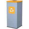 Metāla atkritumu tvertne segregācijas atkritumiem 30x30x70cm 60L plastmasas - dzeltenā vāka