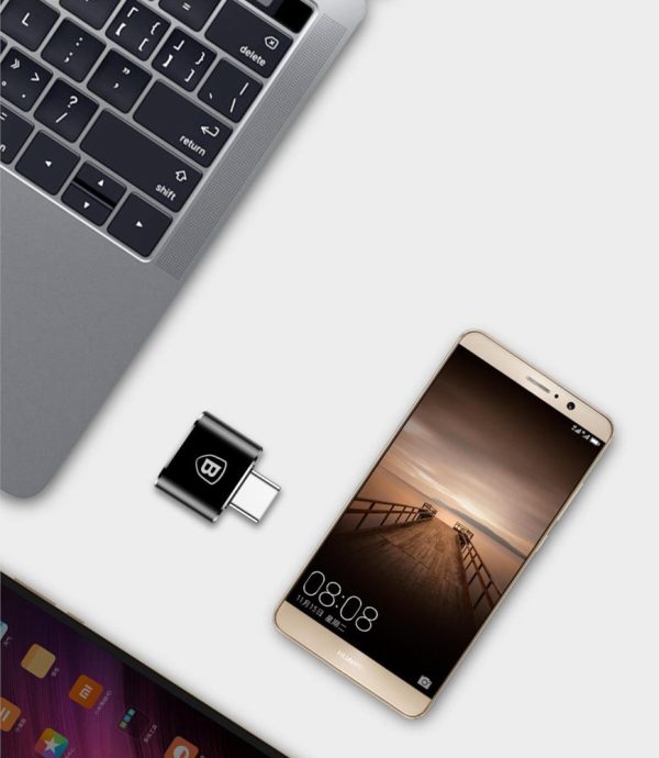 Adaptera adapteris no USB -C USB -C OTG -melns