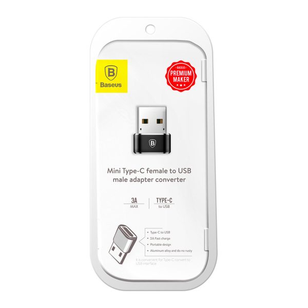 Mazs adaptera adaptera spraudnis no USB -C savienotāja uz USB - melns