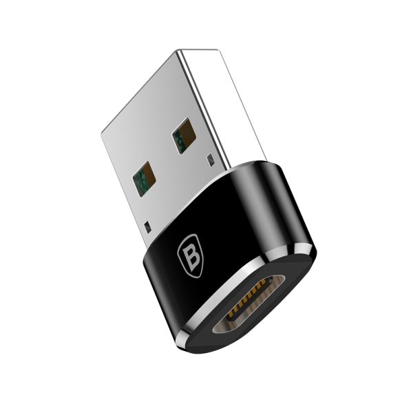 Mazs adaptera adaptera spraudnis no USB -C savienotāja uz USB - melns