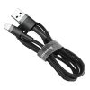 Izturīgs kabelis USB pīts kabelis iPhone zibens QC3 2M - melns