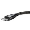 Izturīgs kabelis USB pīts kabelis iPhone zibens QC3 2M - melns