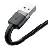 Izturīgs kabelis USB pīts kabelis iPhone zibens QC3 2M - melns