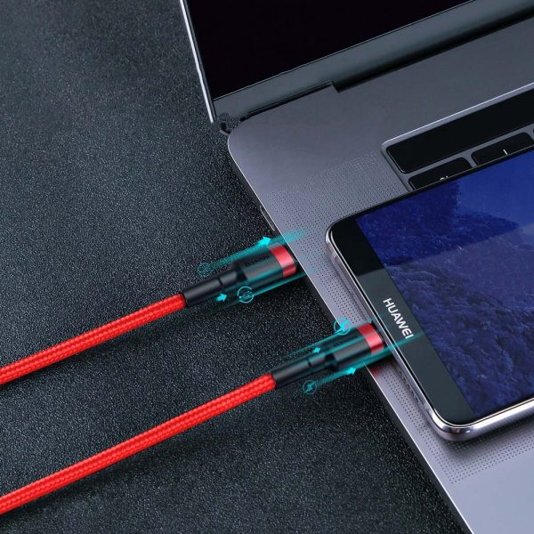 Izturīgs kabelis USB-C drosmīgajam USB-C QC3 2M-Black un Grey