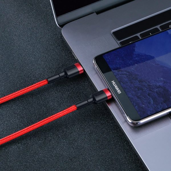 Izturīgs kabelis USB-C drosmīgajam USB-C QC3 2M-Black un Grey