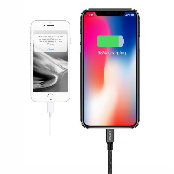 Kabelis Kabelis USB materiālā pītā - iPhone zibens 1,8 m - melns