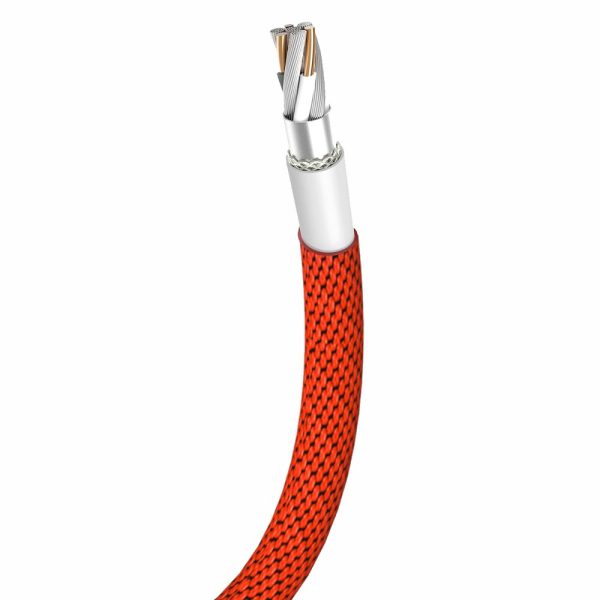 Kabelis Kabelis USB materiālā pītā - iPhone zibens 1,8 m - sarkans