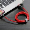 Izturīgs neilona kabeļa USB kabelis - iphone zibens qc3 3m - sarkans