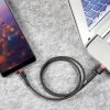 Izturīgs neilona kabelis USB kabelis - USB -C QC3 3M - Sarkanais