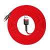 Izturīgs neilona kabelis USB kabelis - USB -C QC3 3M - Sarkanais