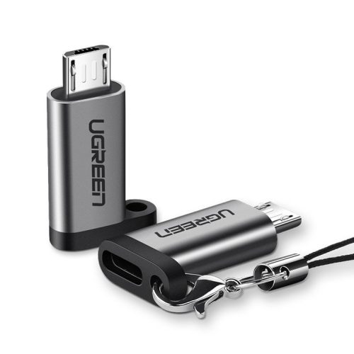 Adaptera adapteris no USB -C uz Micro USB - pelēku