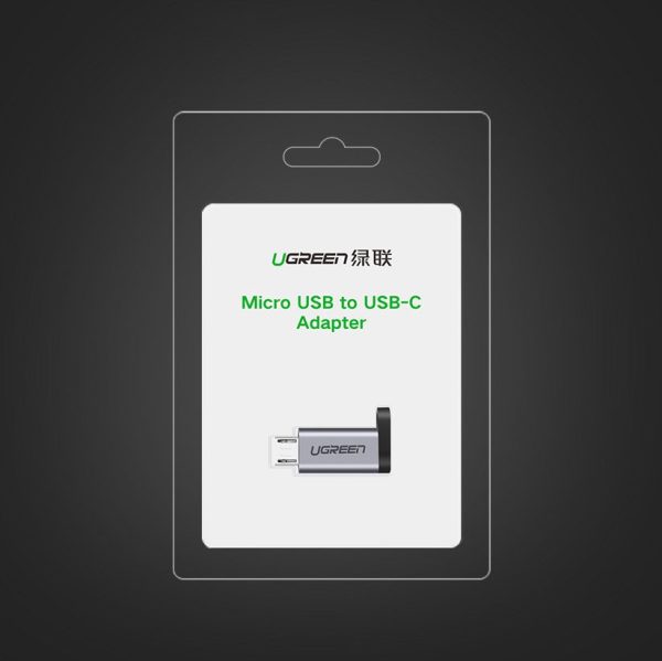 Adaptera adapteris no USB -C uz Micro USB - pelēku