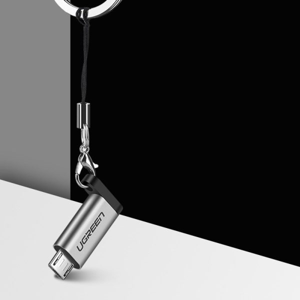 Adaptera adapteris no USB -C uz Micro USB - pelēku