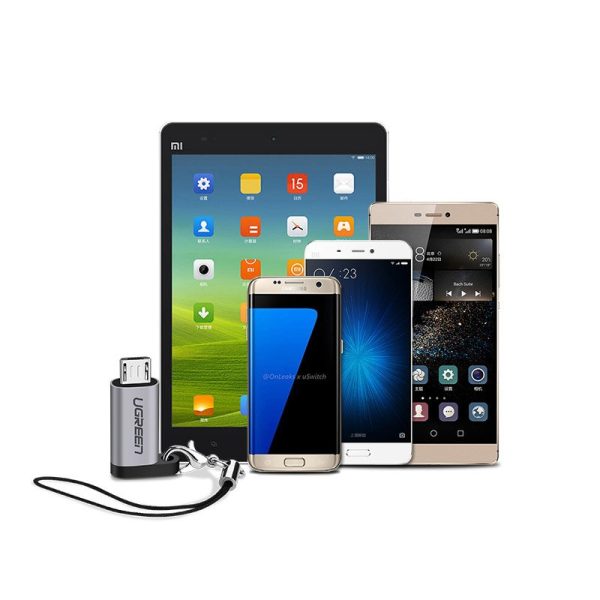 Adaptera adapteris no USB -C uz Micro USB - pelēku