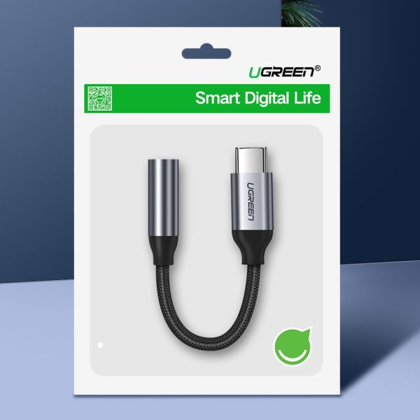 Adapteris austiņām ar mini ligzdu 3,5 mm uz USB -C 10cm - pelēks