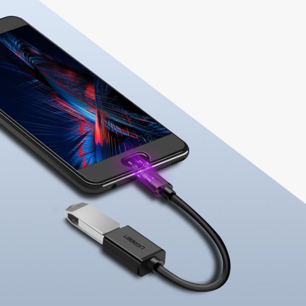 Adaptera adapteris OTG kabelis ar USB 3.0 uz USB -C - melns