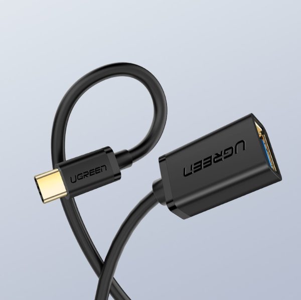 Adaptera adapteris OTG kabelis ar USB 3.0 uz USB -C - melns