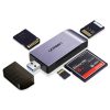 SD / MICRO SD / CF / CF / MS atmiņas karšu lasītājs USB 3.0 spraudnis - pelēks
