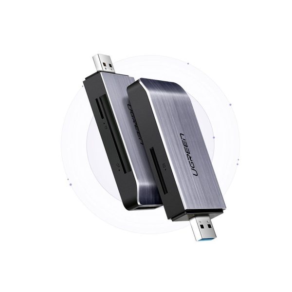 SD / MICRO SD / CF / CF / MS atmiņas karšu lasītājs USB 3.0 spraudnis - pelēks