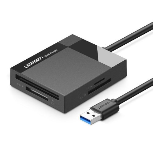 SD / MICRO SD / CF / CF / MS atmiņas karšu lasītājs USB 3.0 1M spraudnis - melns