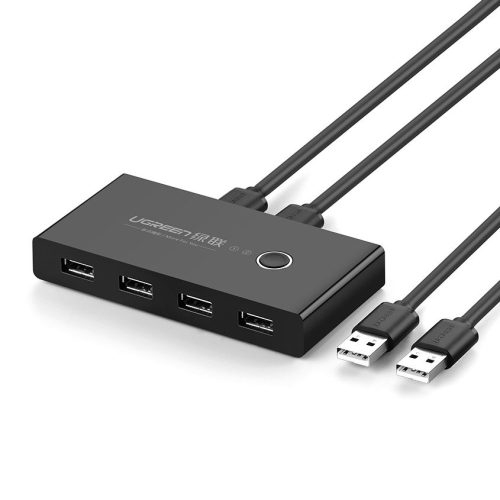Switch Box Hub 4X USB 2.0 slēdzis USB izplatītājs diviem datoriem - melns