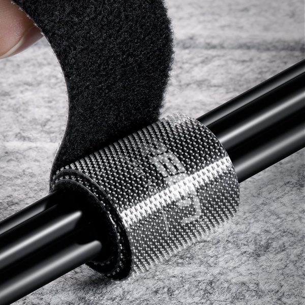 Velcro velcro lente, 2 m kabeļa kabeļa kabeļa organizators - melns