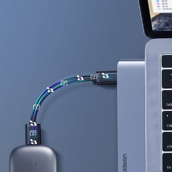 Daudzfunkcionālu rumbas ports MacBook Pro / AIR 2X USB-C uz USB-C HDMI 3X USB 3.0-GRAY