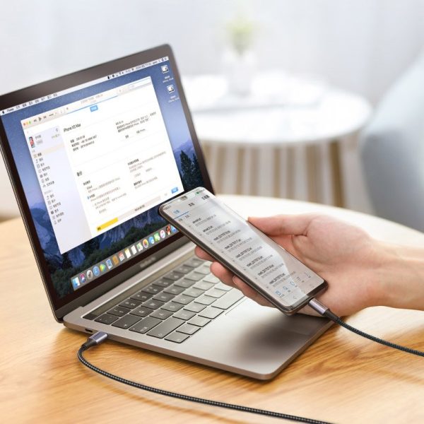 USB -C kabeļa kabelis - USB -C barošanas piegāde Ātrā uzlāde 2m - pelēks