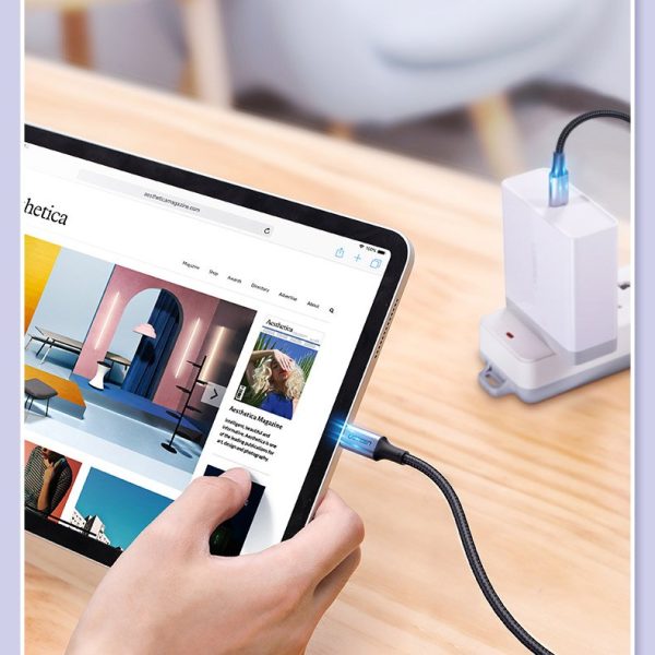 USB -C kabeļa kabelis - USB -C barošanas piegāde Ātrā uzlāde 2m - pelēks