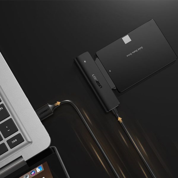 Adapteris HDD SSD 2.5 '' SATA III 3.0 uz USB - melns